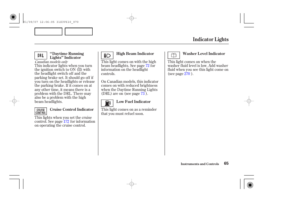 Indicator lights | Acura 2002 MDX - Owner's Manual User Manual | Page 69 / 372