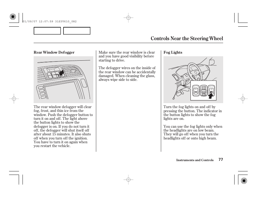 Controls near the steering wheel | Acura 2002 MDX - Owner's Manual User Manual | Page 81 / 372