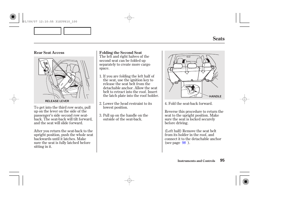 Seats | Acura 2002 MDX - Owner's Manual User Manual | Page 99 / 372