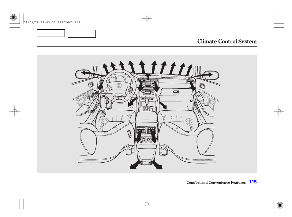 Climate control system | Acura 2002 RL - Owner's Manual User Manual | Page 118 / 343