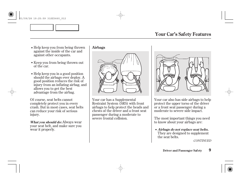 Your car’s safety features | Acura 2002 RL - Owner's Manual User Manual | Page 12 / 343