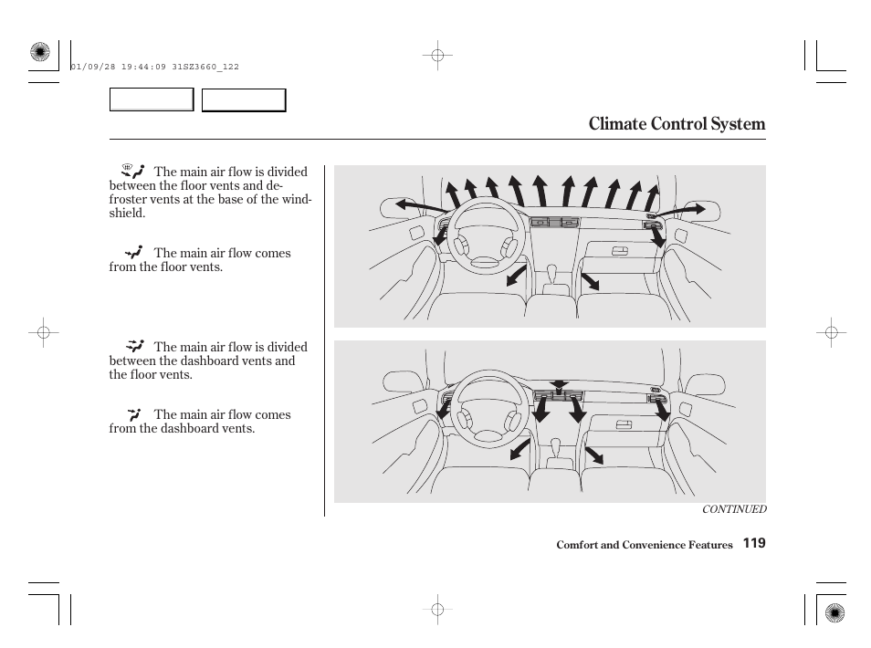 Climate control system | Acura 2002 RL - Owner's Manual User Manual | Page 122 / 343