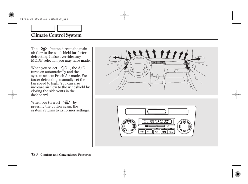 Climate control system | Acura 2002 RL - Owner's Manual User Manual | Page 123 / 343