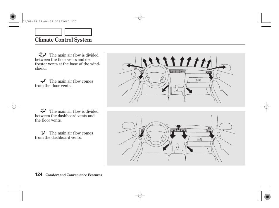 Climate control system | Acura 2002 RL - Owner's Manual User Manual | Page 127 / 343