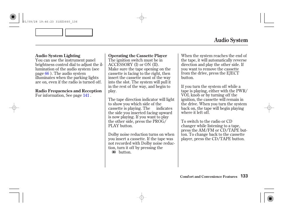 Audio system | Acura 2002 RL - Owner's Manual User Manual | Page 136 / 343