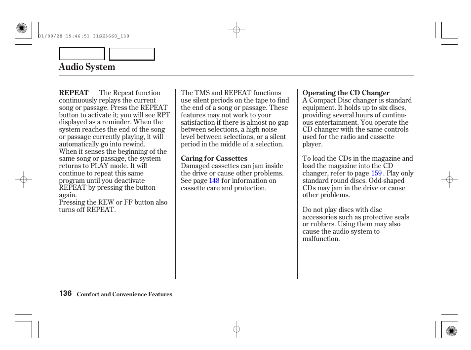 Audio system | Acura 2002 RL - Owner's Manual User Manual | Page 139 / 343