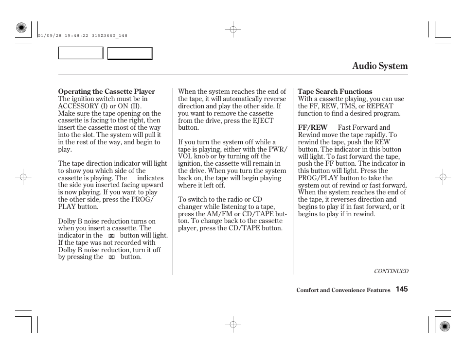 Audio system | Acura 2002 RL - Owner's Manual User Manual | Page 148 / 343