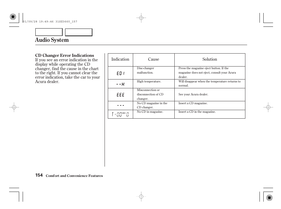 Audio system | Acura 2002 RL - Owner's Manual User Manual | Page 157 / 343