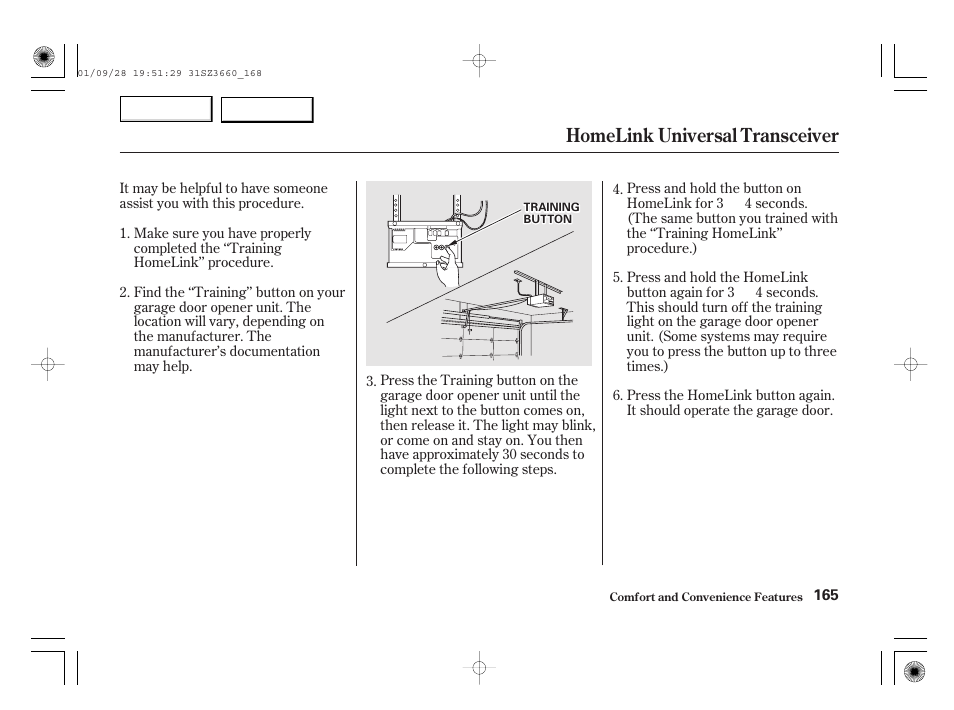 Homelink universal transceiver | Acura 2002 RL - Owner's Manual User Manual | Page 168 / 343