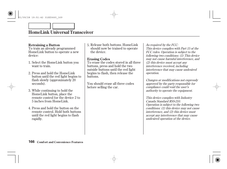 Homelink universal transceiver | Acura 2002 RL - Owner's Manual User Manual | Page 169 / 343