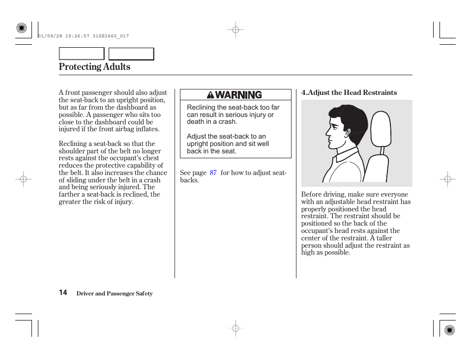 Protecting adults | Acura 2002 RL - Owner's Manual User Manual | Page 17 / 343