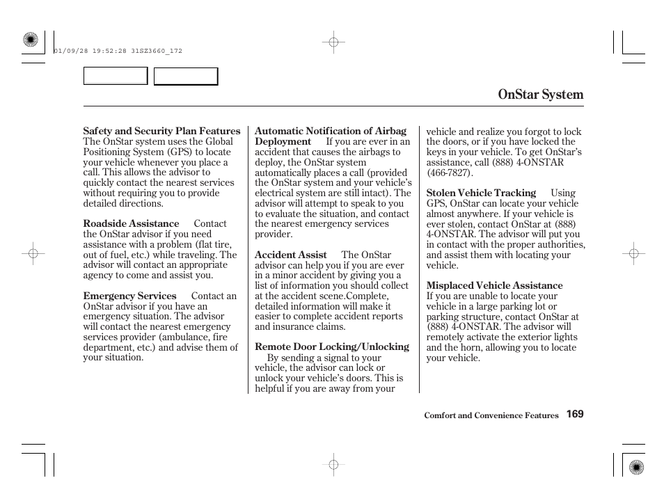 Onstar system | Acura 2002 RL - Owner's Manual User Manual | Page 172 / 343