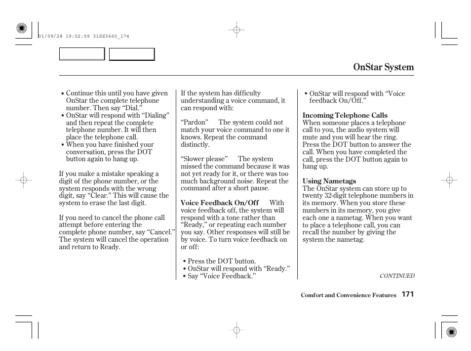 Onstar system | Acura 2002 RL - Owner's Manual User Manual | Page 174 / 343