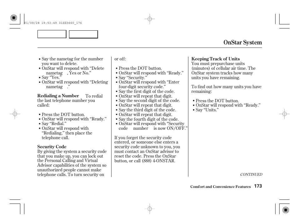 Onstar system | Acura 2002 RL - Owner's Manual User Manual | Page 176 / 343