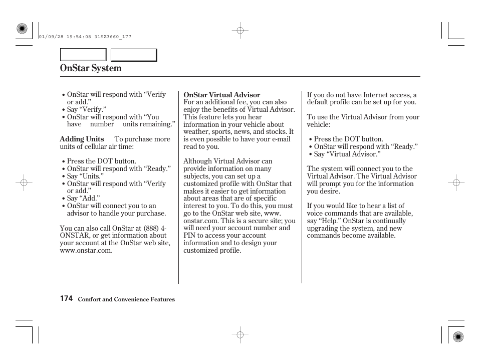 Onstar system | Acura 2002 RL - Owner's Manual User Manual | Page 177 / 343