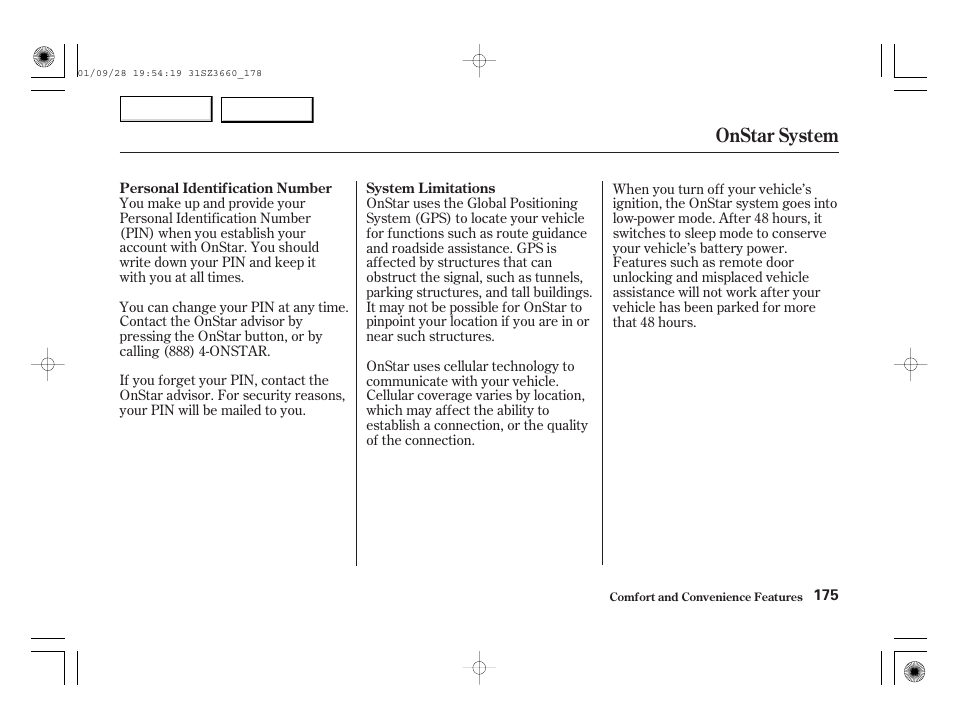 Onstar system | Acura 2002 RL - Owner's Manual User Manual | Page 178 / 343