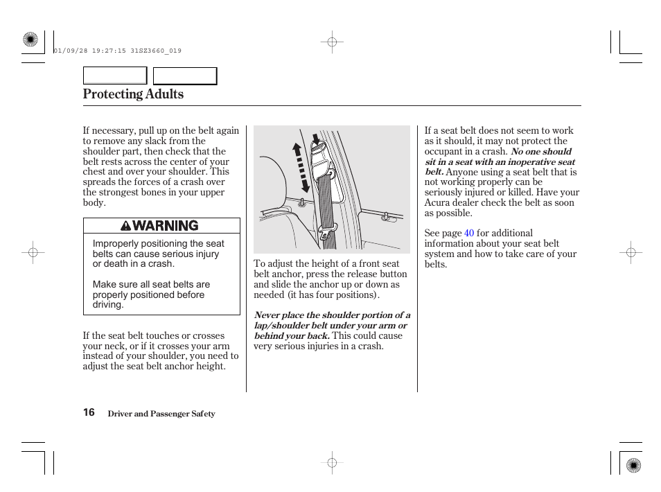 Protecting adults | Acura 2002 RL - Owner's Manual User Manual | Page 19 / 343