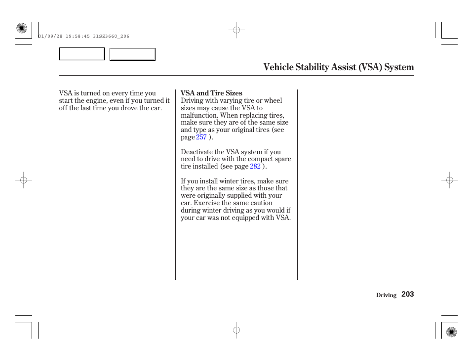 Vehicle stability assist (vsa) system | Acura 2002 RL - Owner's Manual User Manual | Page 206 / 343