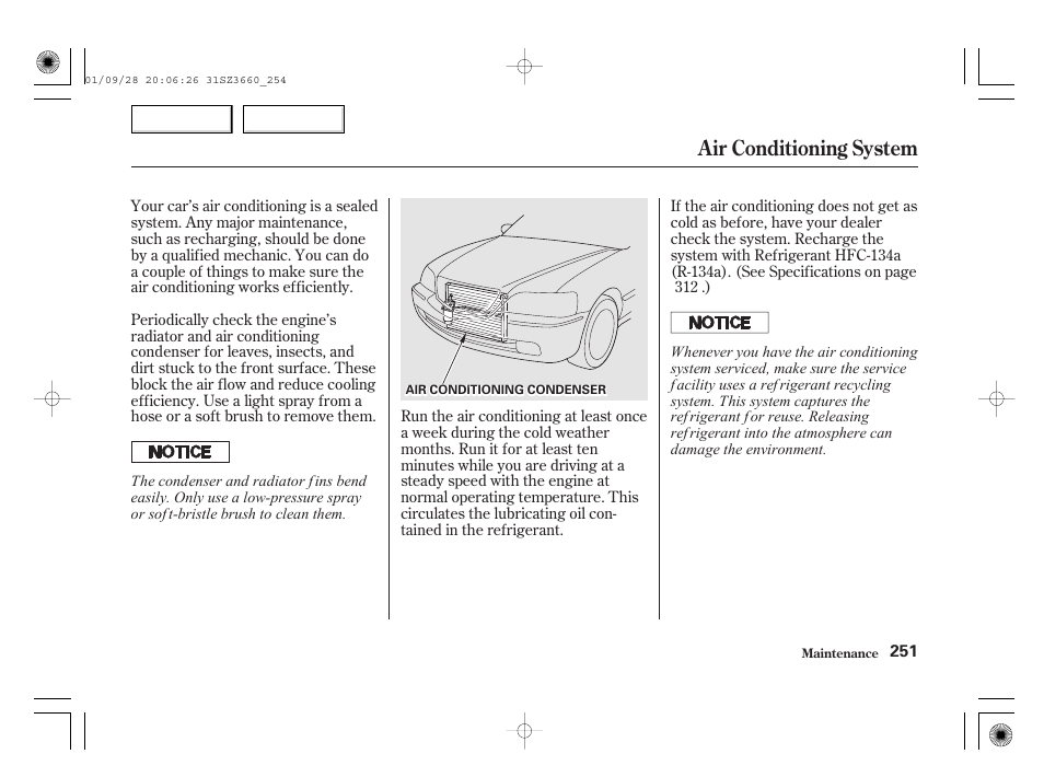 Air conditioning system | Acura 2002 RL - Owner's Manual User Manual | Page 254 / 343