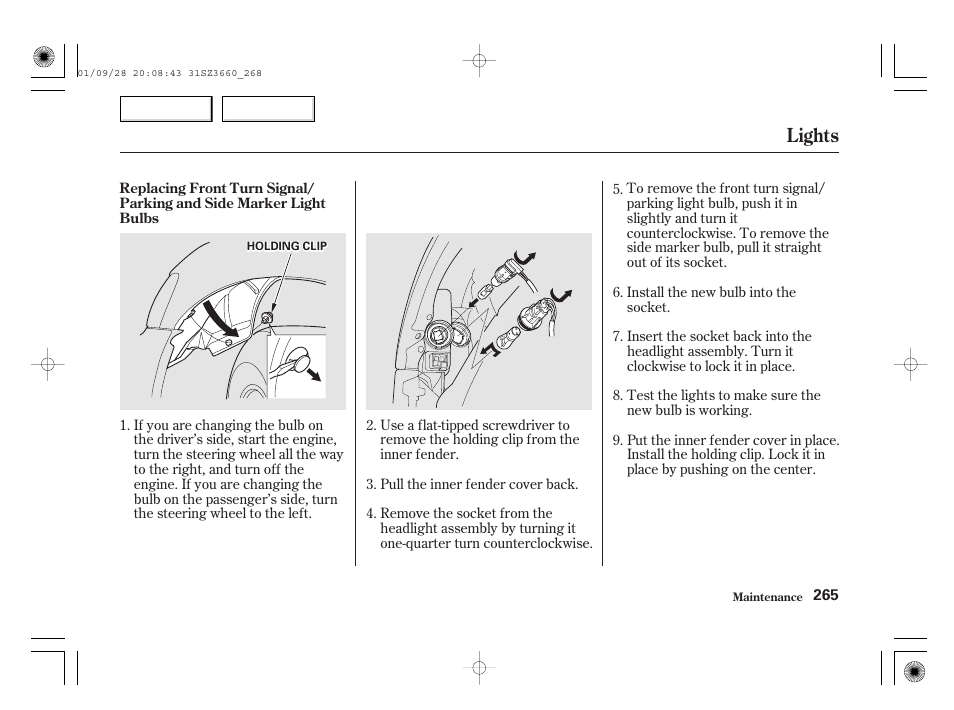 Lights | Acura 2002 RL - Owner's Manual User Manual | Page 268 / 343