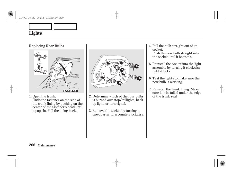 Lights | Acura 2002 RL - Owner's Manual User Manual | Page 269 / 343