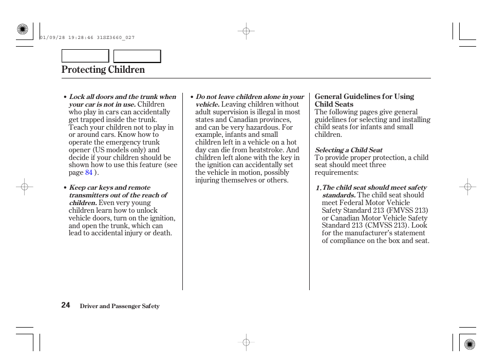 Protecting children | Acura 2002 RL - Owner's Manual User Manual | Page 27 / 343