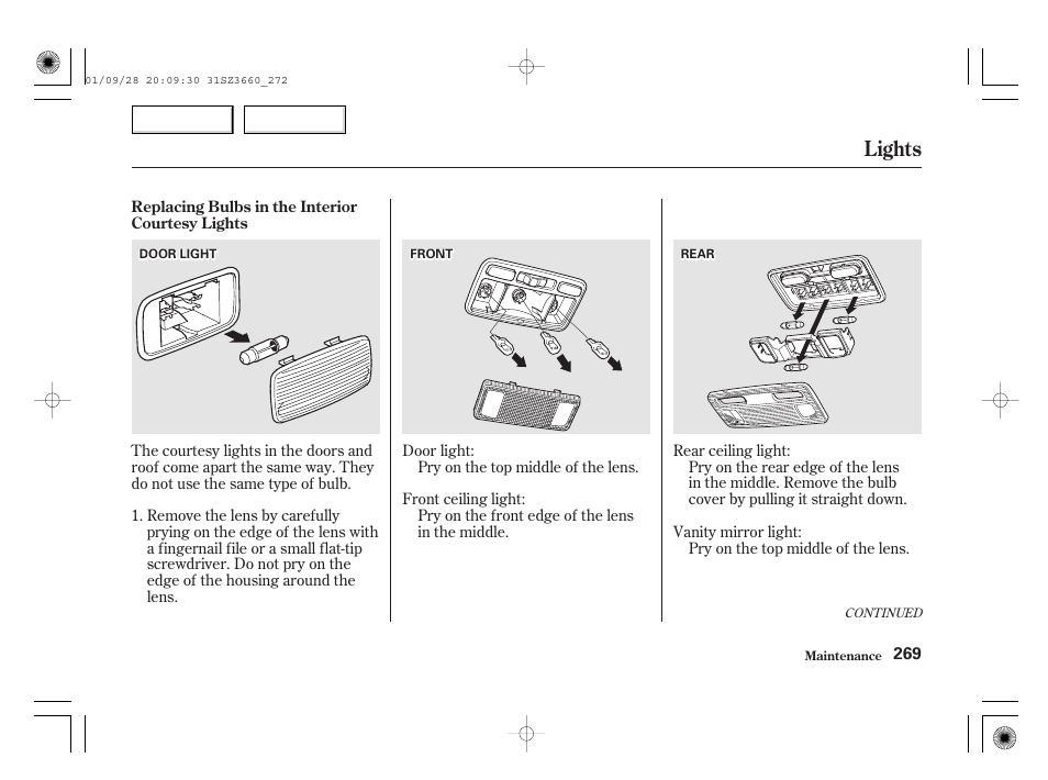 Lights | Acura 2002 RL - Owner's Manual User Manual | Page 272 / 343