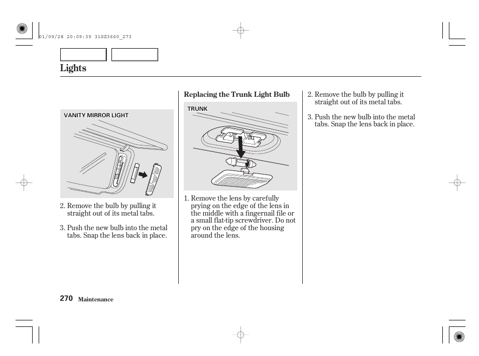 Lights | Acura 2002 RL - Owner's Manual User Manual | Page 273 / 343