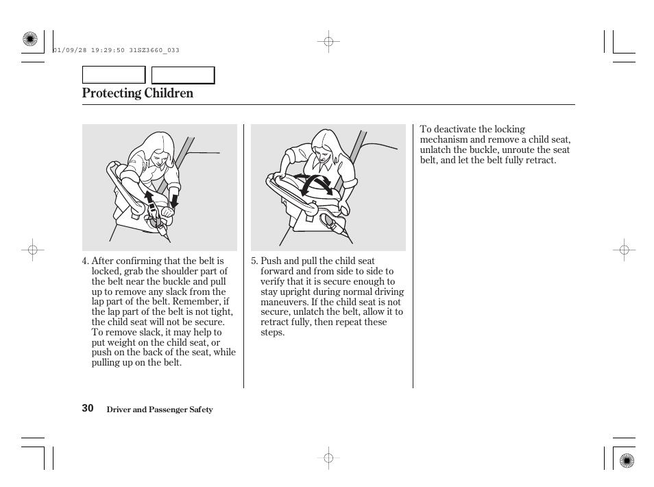 Protecting children | Acura 2002 RL - Owner's Manual User Manual | Page 33 / 343