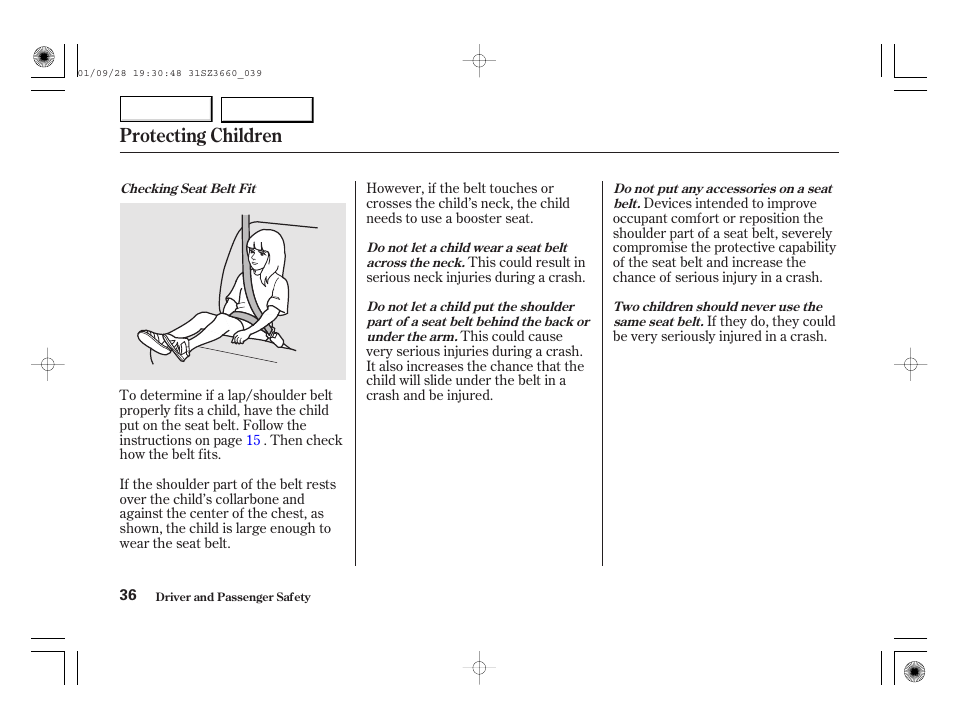 Protecting children | Acura 2002 RL - Owner's Manual User Manual | Page 39 / 343