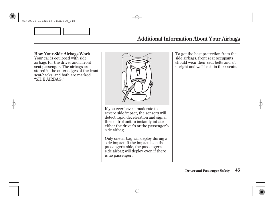 Additional information about your airbags | Acura 2002 RL - Owner's Manual User Manual | Page 48 / 343