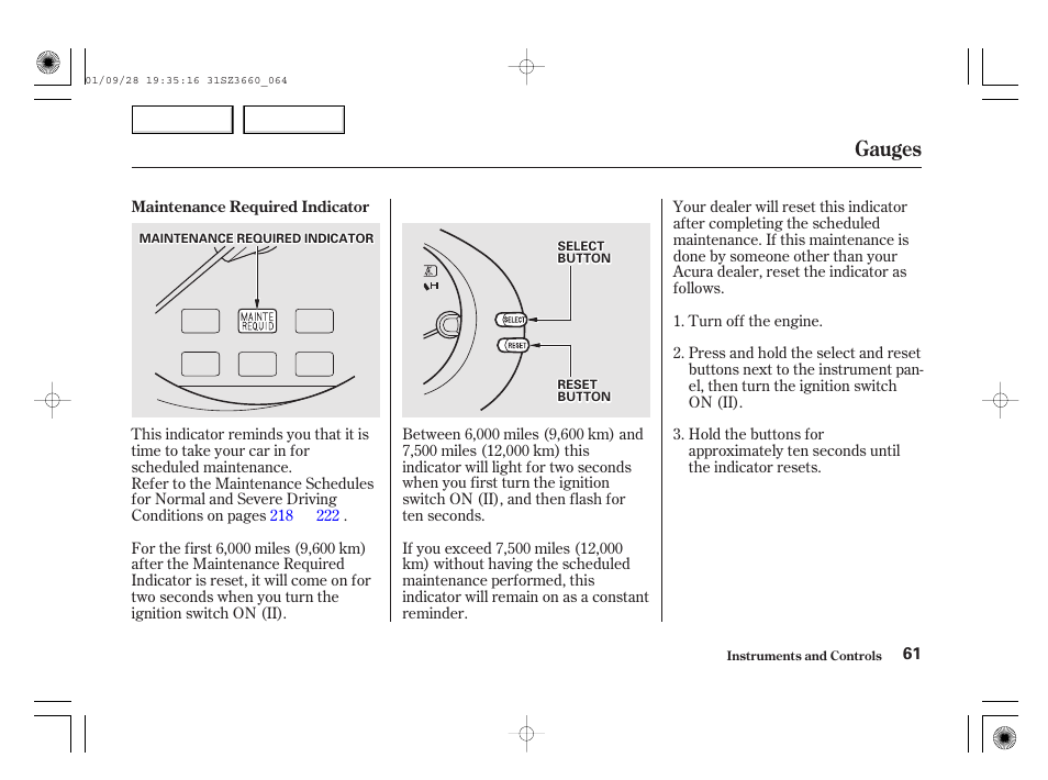 Gauges | Acura 2002 RL - Owner's Manual User Manual | Page 64 / 343