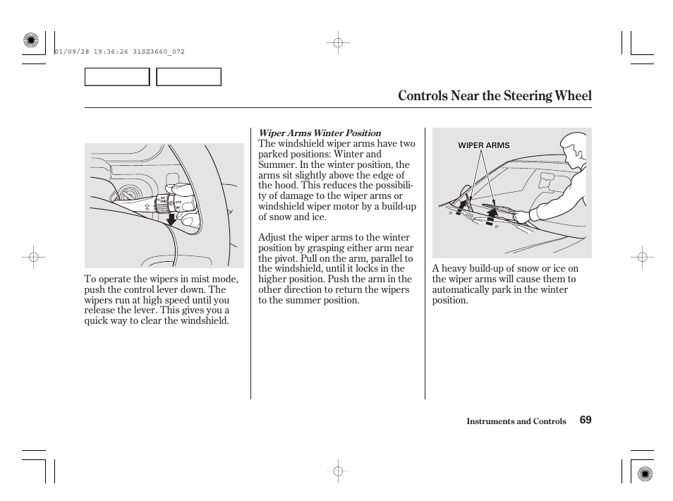 Controls near the steering wheel | Acura 2002 RL - Owner's Manual User Manual | Page 72 / 343