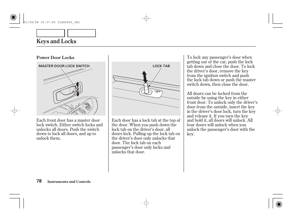 Keys and locks | Acura 2002 RL - Owner's Manual User Manual | Page 81 / 343