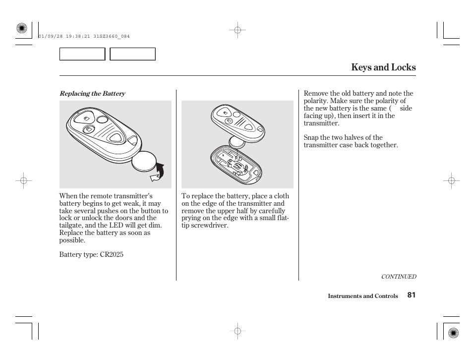 Keys and locks | Acura 2002 RL - Owner's Manual User Manual | Page 84 / 343