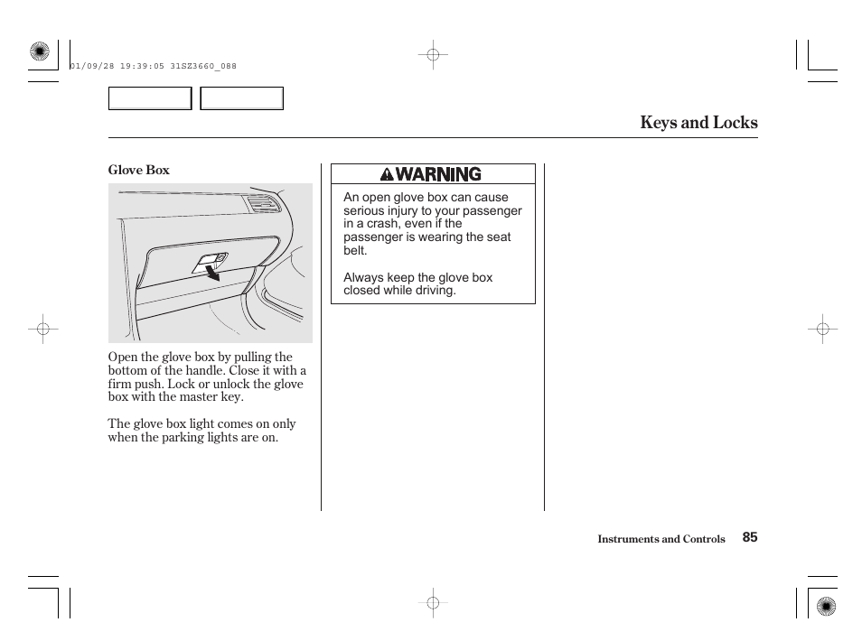 Keys and locks | Acura 2002 RL - Owner's Manual User Manual | Page 88 / 343