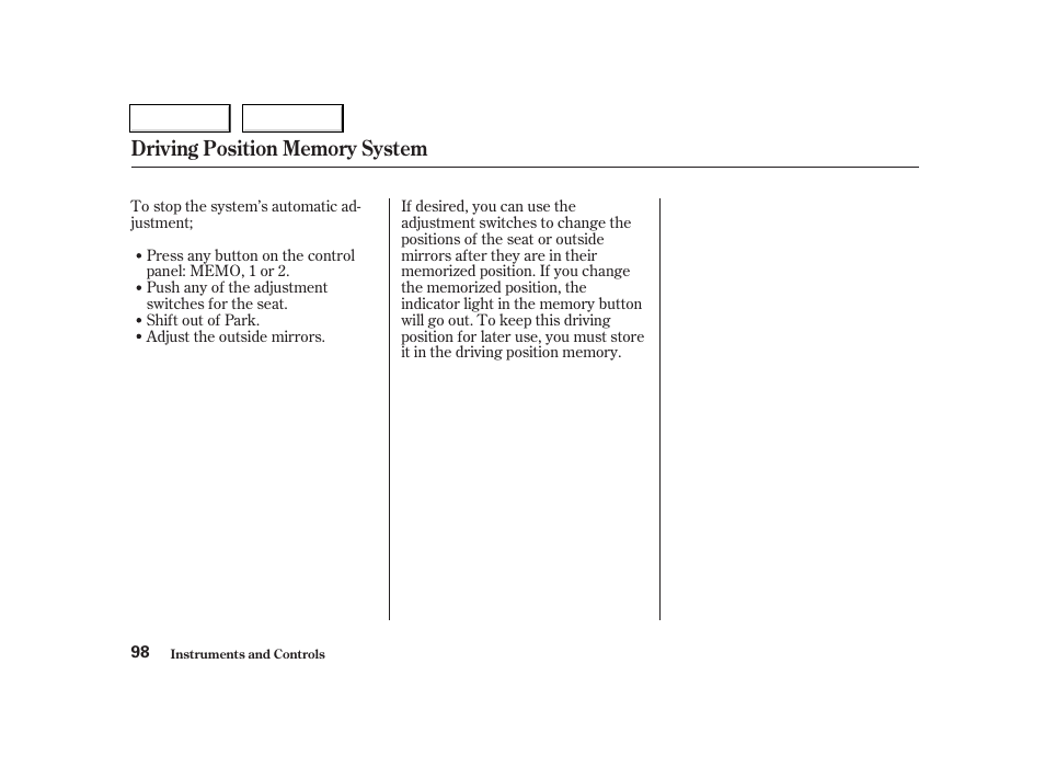 Acura 2002 TL - Owner's Manual User Manual | Page 101 / 339