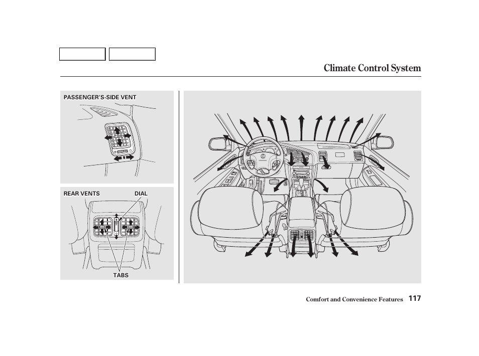 Climate control system | Acura 2002 TL - Owner's Manual User Manual | Page 120 / 339