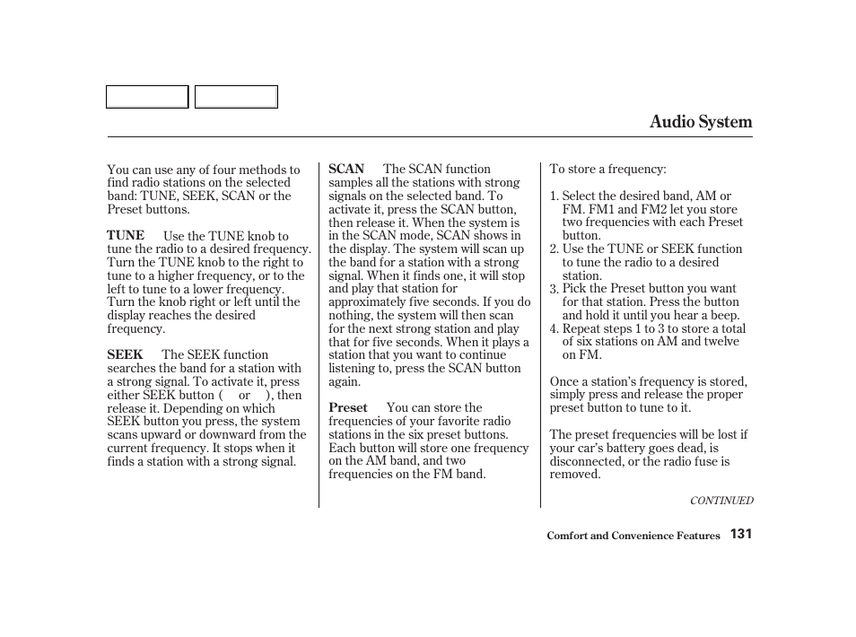 Audio system | Acura 2002 TL - Owner's Manual User Manual | Page 134 / 339