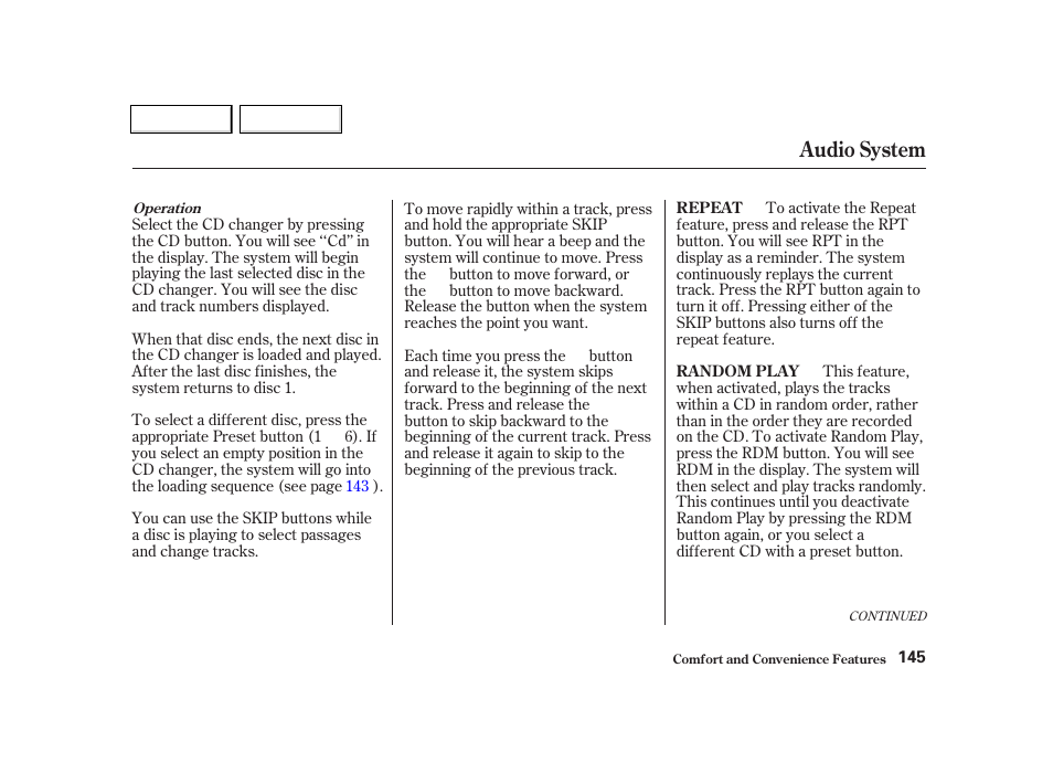 Audio system | Acura 2002 TL - Owner's Manual User Manual | Page 148 / 339