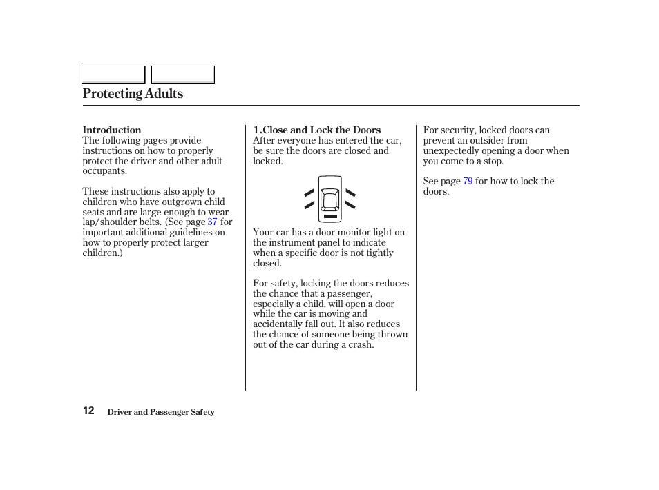 Protecting adults | Acura 2002 TL - Owner's Manual User Manual | Page 15 / 339