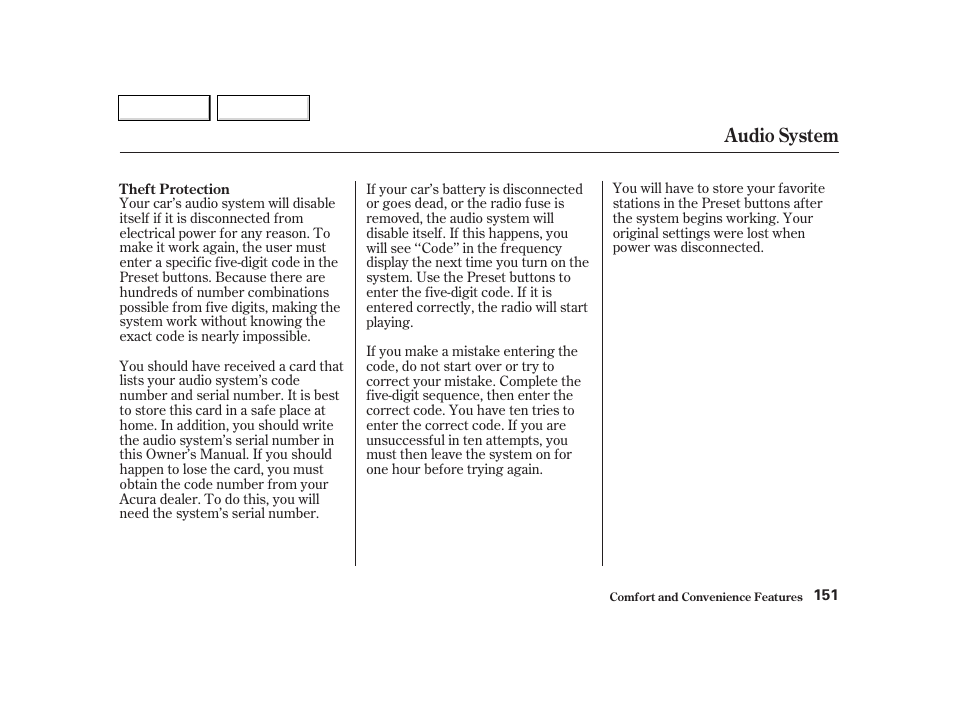 Audio system | Acura 2002 TL - Owner's Manual User Manual | Page 154 / 339