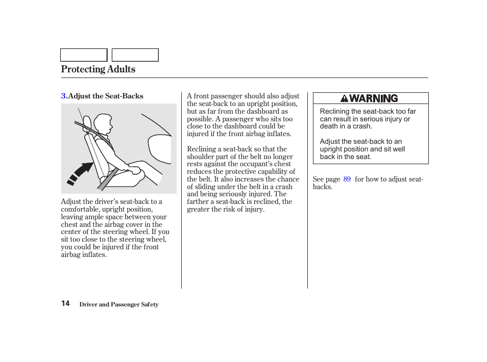 Protecting adults | Acura 2002 TL - Owner's Manual User Manual | Page 17 / 339