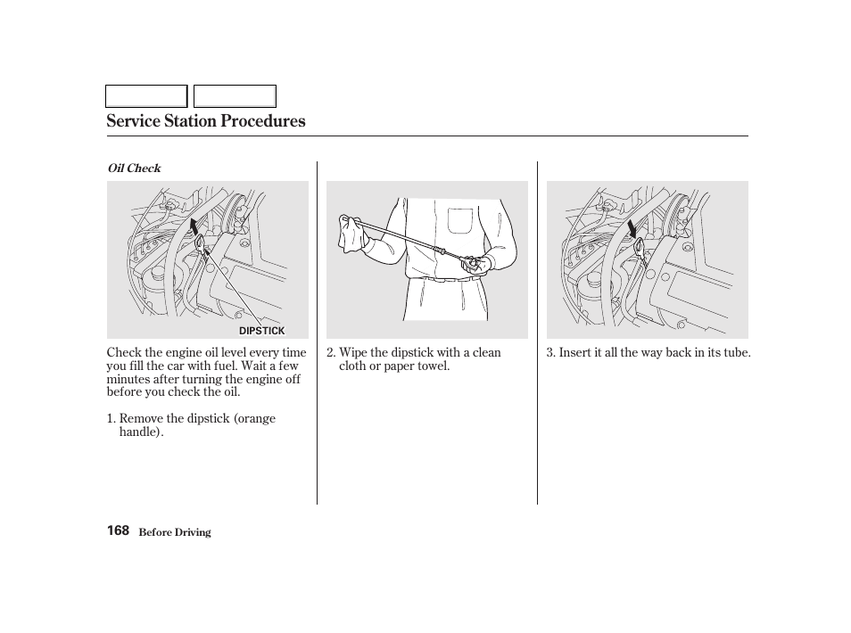 Service station procedures | Acura 2002 TL - Owner's Manual User Manual | Page 171 / 339