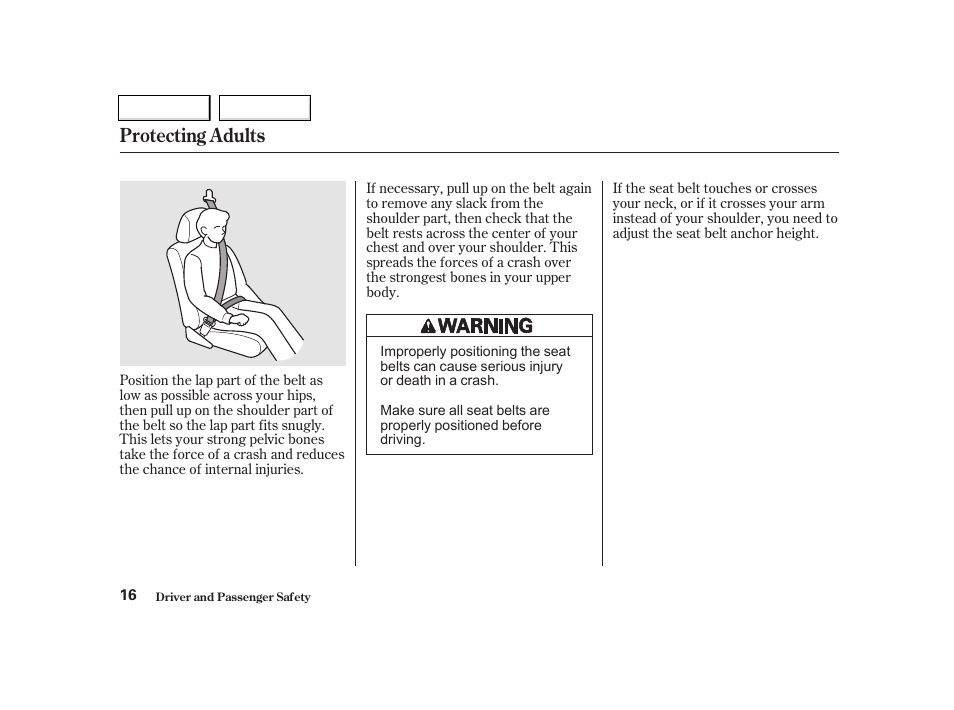 Protecting adults | Acura 2002 TL - Owner's Manual User Manual | Page 19 / 339