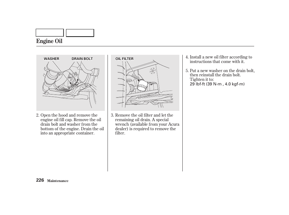 Engine oil | Acura 2002 TL - Owner's Manual User Manual | Page 229 / 339