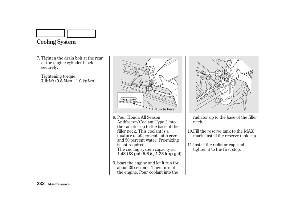 Cooling system | Acura 2002 TL - Owner's Manual User Manual | Page 235 / 339
