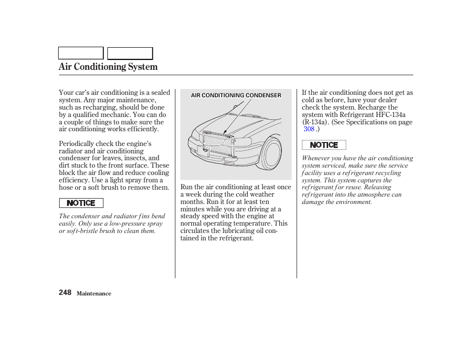 Air conditioning system | Acura 2002 TL - Owner's Manual User Manual | Page 251 / 339