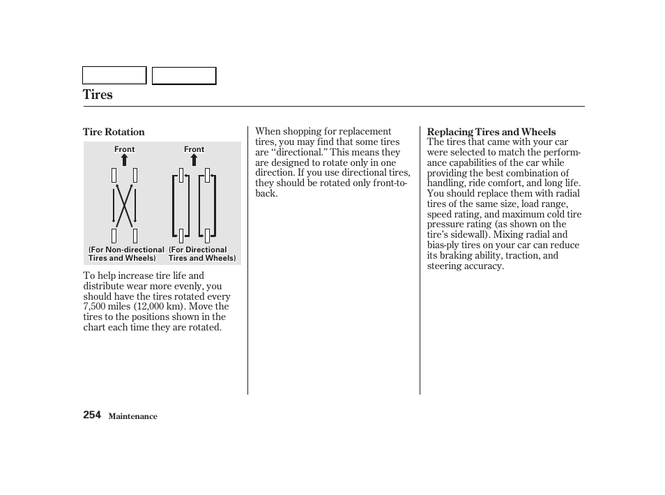 Tires | Acura 2002 TL - Owner's Manual User Manual | Page 257 / 339