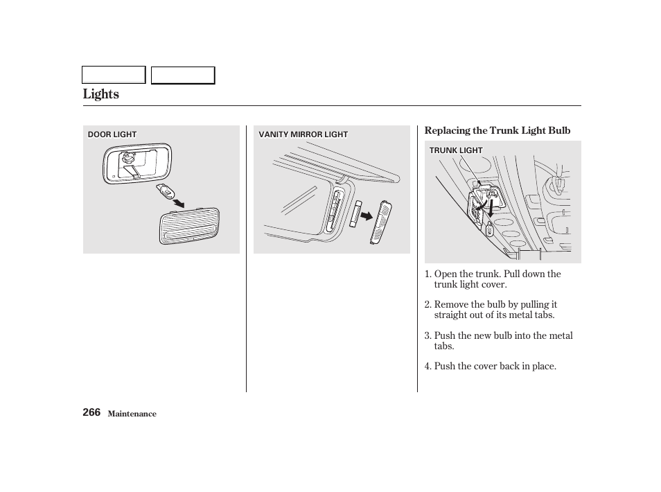 Lights | Acura 2002 TL - Owner's Manual User Manual | Page 269 / 339